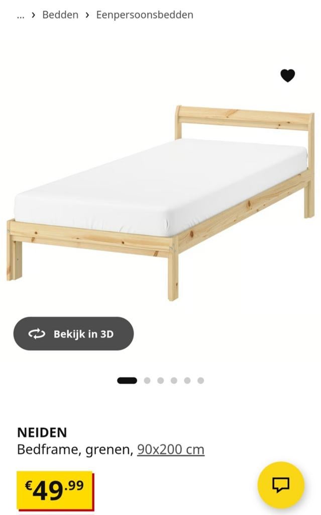 Ikea bed neiden, Huis en Inrichting, Ophalen, 90 cm, Eenpersoons, Zo goed als nieuw