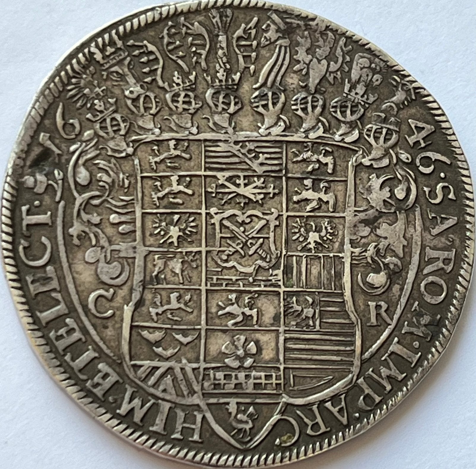 Saksen zeldzame en hele mooie thaler 1646, Ophalen of Verzenden, Duitsland, Losse munt, Zilver