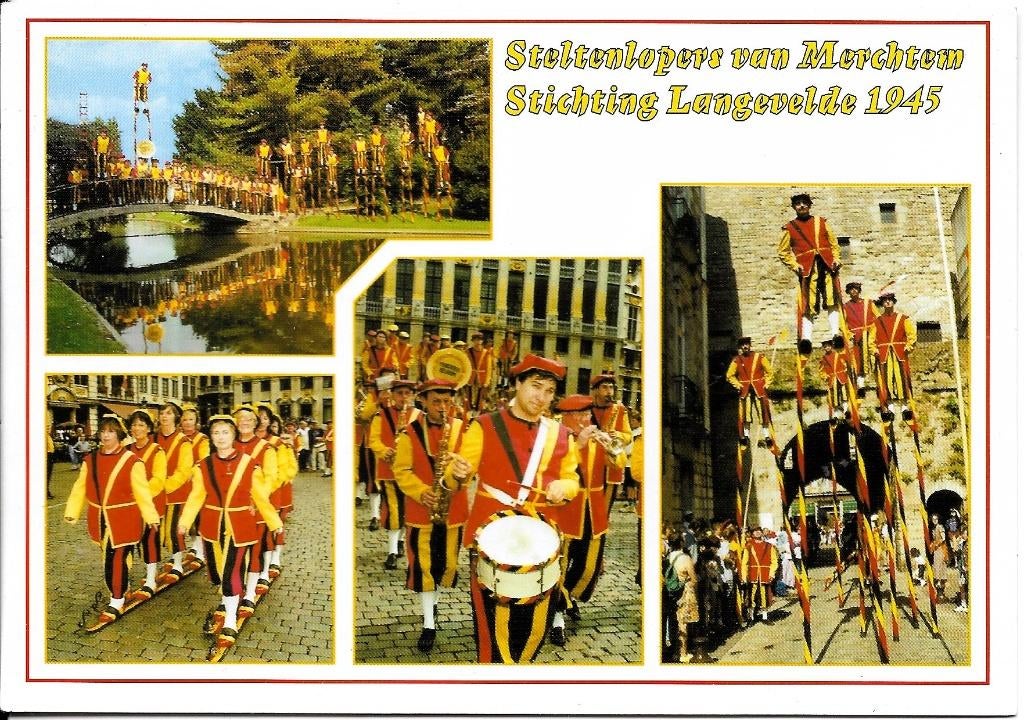 Ansichtkaart	Merchtem (België)	Koninklijke Steltlopers, Verzenden, 1980 tot heden, Ongelopen, Vlaams-Brabant