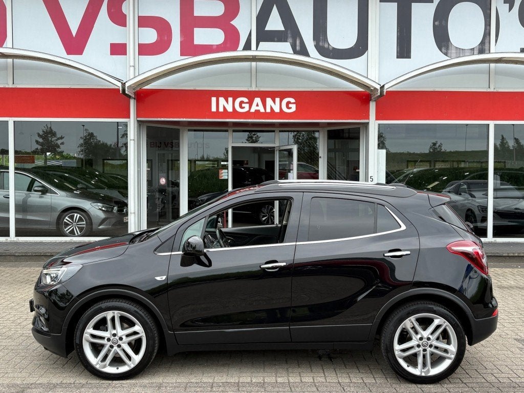 Opel MOKKA X 1.4 TURBO BLACK EDITION. PANO NAVI CAMERA LEER, Gebruikt, Met garantie (alle), Zwart, Leder