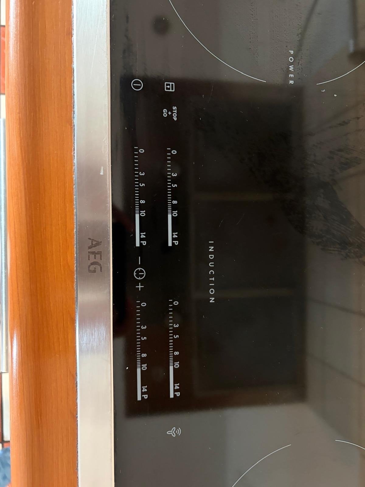AEG HK8542H1XB Inductiekookplaat - 4 zones, Ophalen, Gebruikt, 4 kookzones, Inbouw