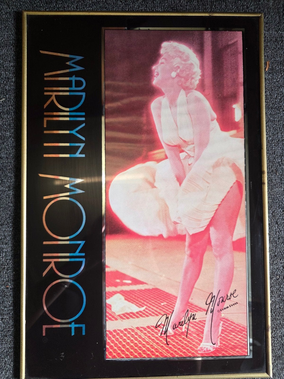 Marilyn Monroe Poster in Lijst - Iconische Foto, 50 – 75, Minder dan 50 cm, Gebruikt, Ophalen of Verzenden