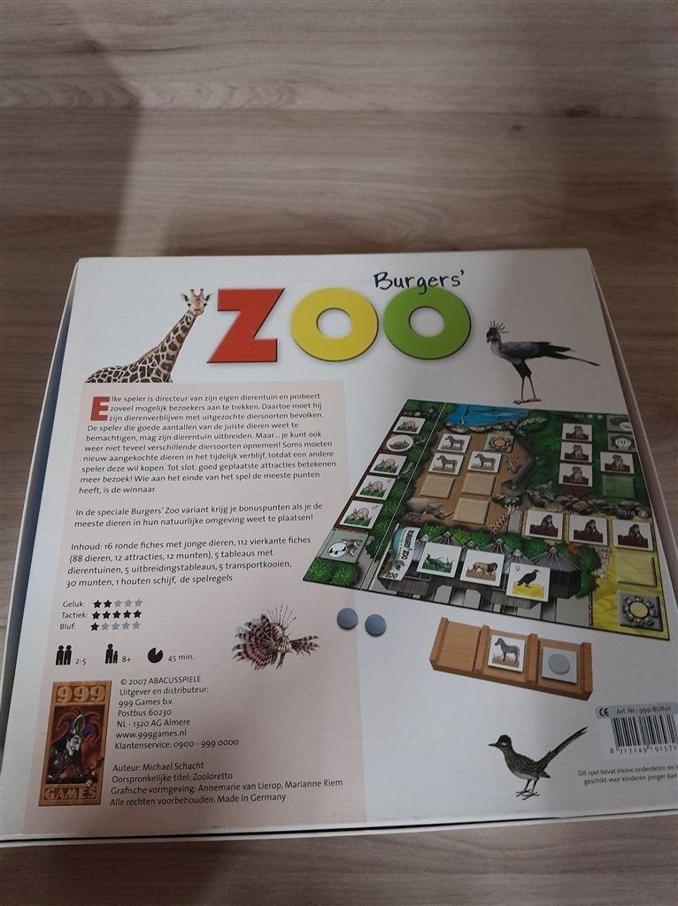 burgers zoo - 999 games - s4389, Verzenden, Zo goed als nieuw