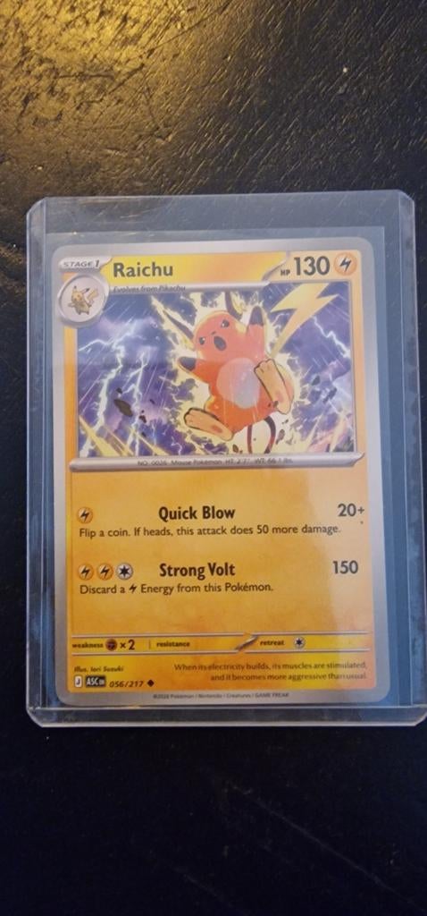 Pokemon Kaart Raichu 056/217, Ophalen, Zo goed als nieuw, Losse kaart