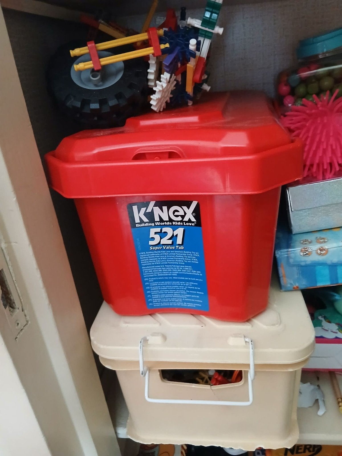 K'nex: 2 bakken vol en 1 achtbaan - Alles in één koop!, Kinderen en Baby's, Ophalen of Verzenden, Gebruikt, K'nex