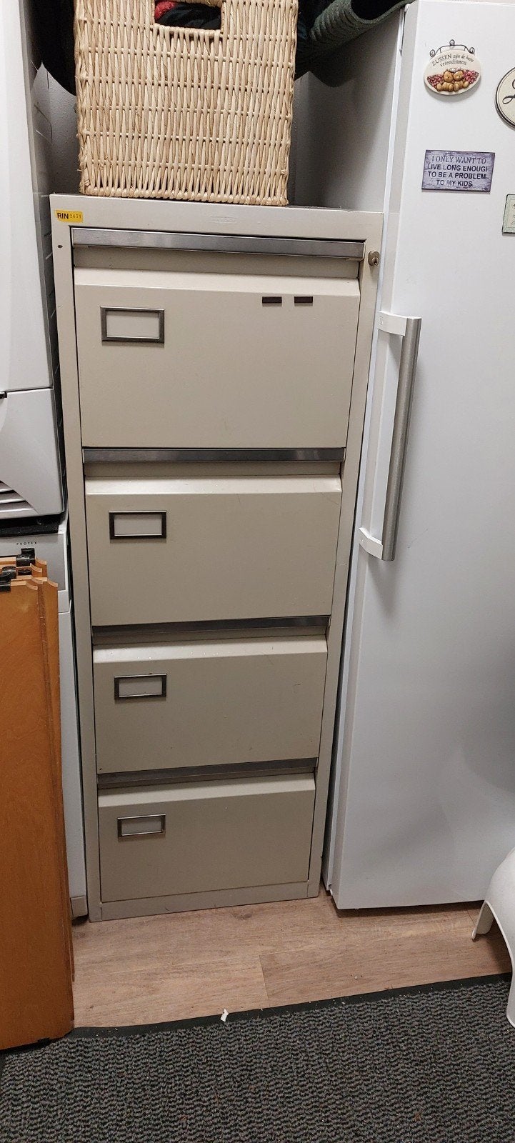 metalen Archiefkast, met slot & sleutel, Huis en Inrichting, Ophalen, Gebruikt, 100 tot 150 cm, Metaal