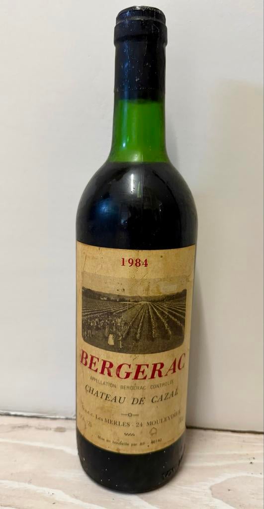 Bergerac Château de Cazal 1984 Rode Wijn, Frankrijk, Ophalen of Verzenden, Zo goed als nieuw, Rode wijn