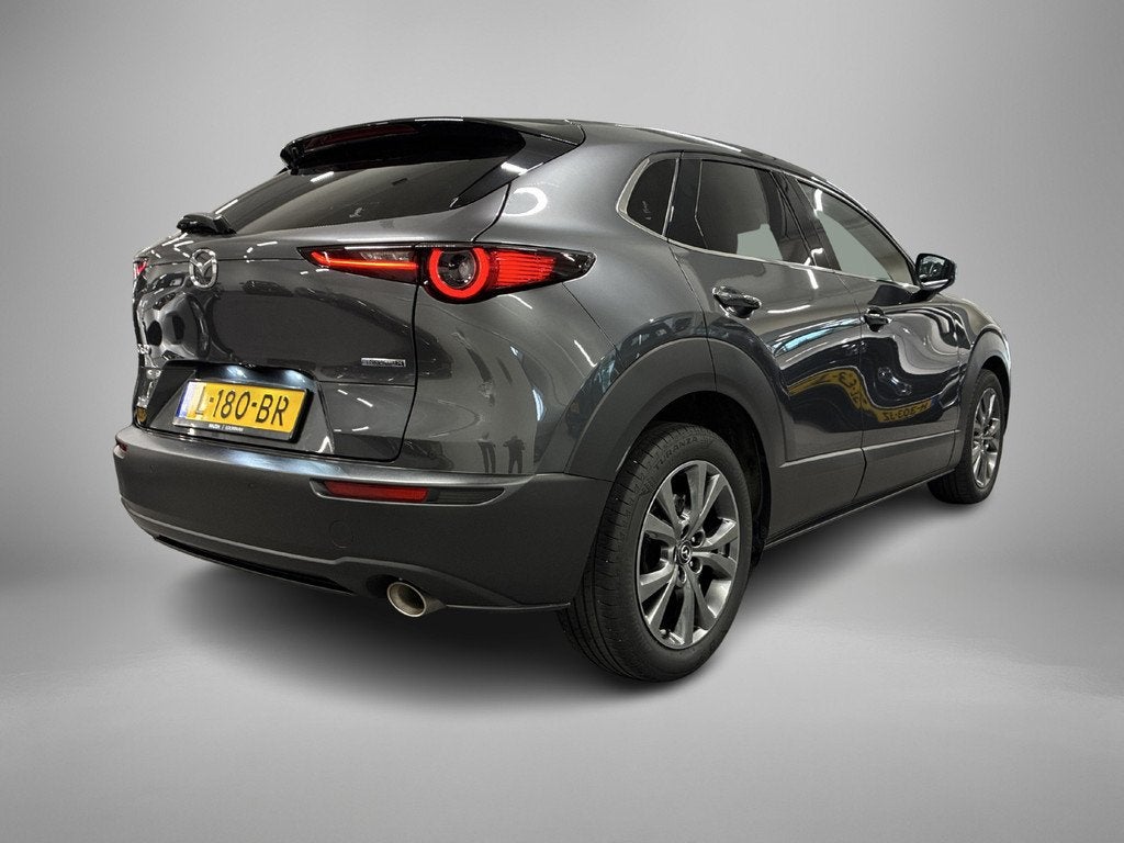 Mazda CX-30 2.0 e-SkyActiv-X M Hybrid Luxury | Leder + Elec, Gebruikt, Automatische klimaatregeling, SUV of Terreinwagen, Zilver of Grijs