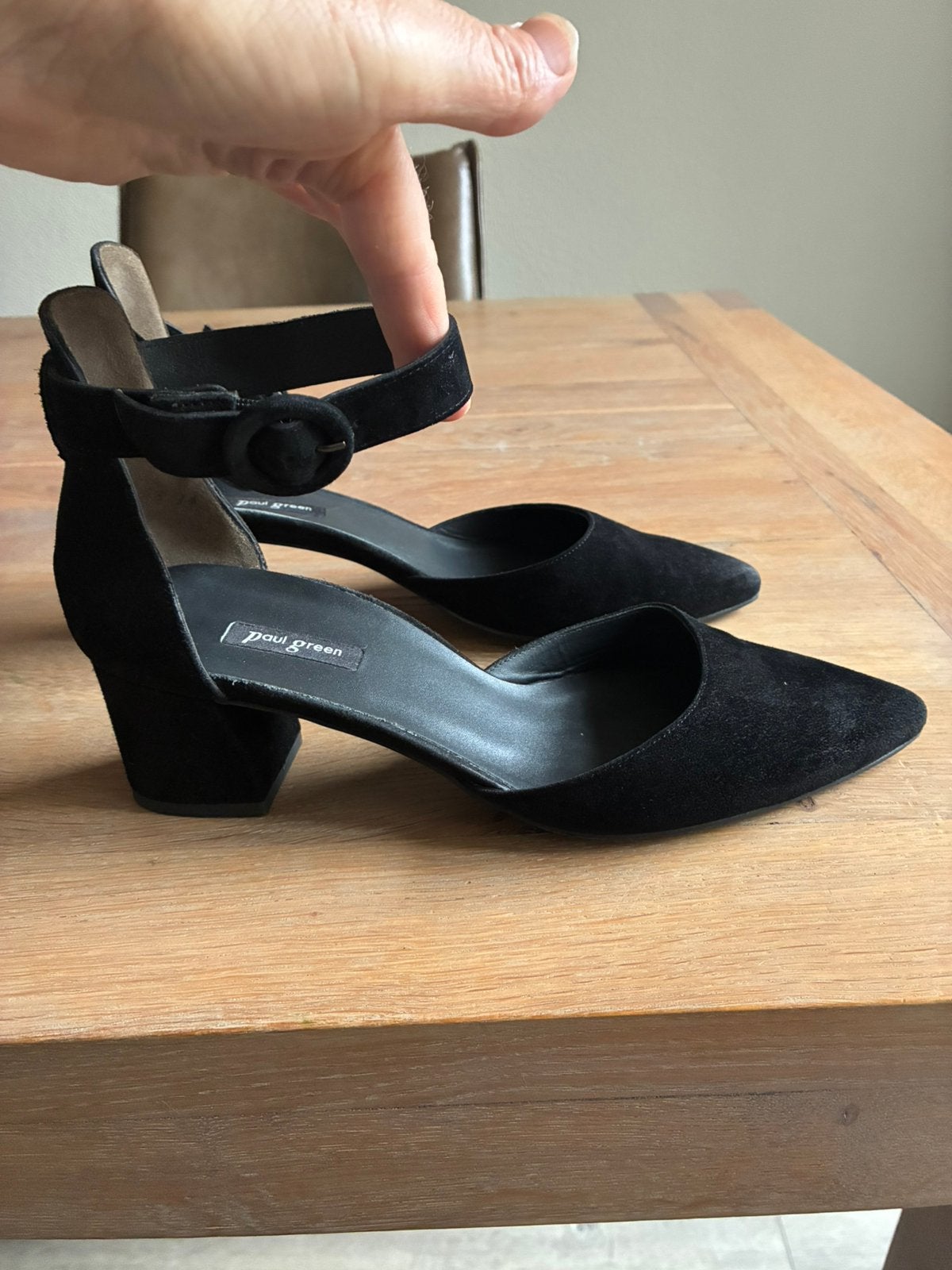 Paul Green zwarte suède schoenen mt 39, Ophalen of Verzenden, Zo goed als nieuw, Zwart