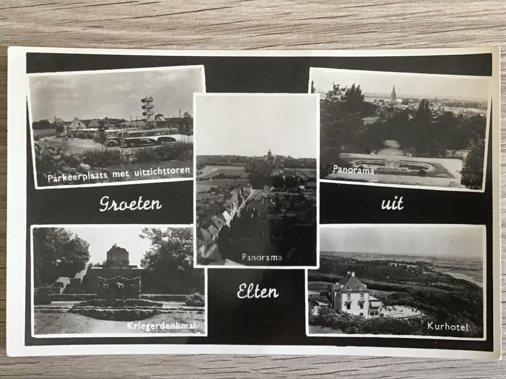 Lobith Elten Groeten uit 5 Luik 1955, Verzenden, 1940 tot 1960, Gelopen, Limburg