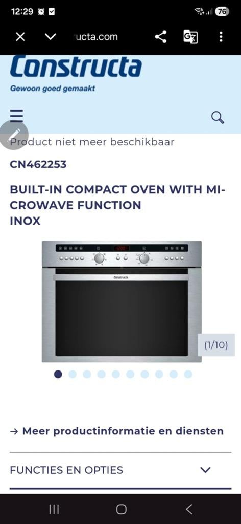 Constructa oven met magnetronfunctie - defect, Ophalen, Overige merken, Combi-oven, Inbouw