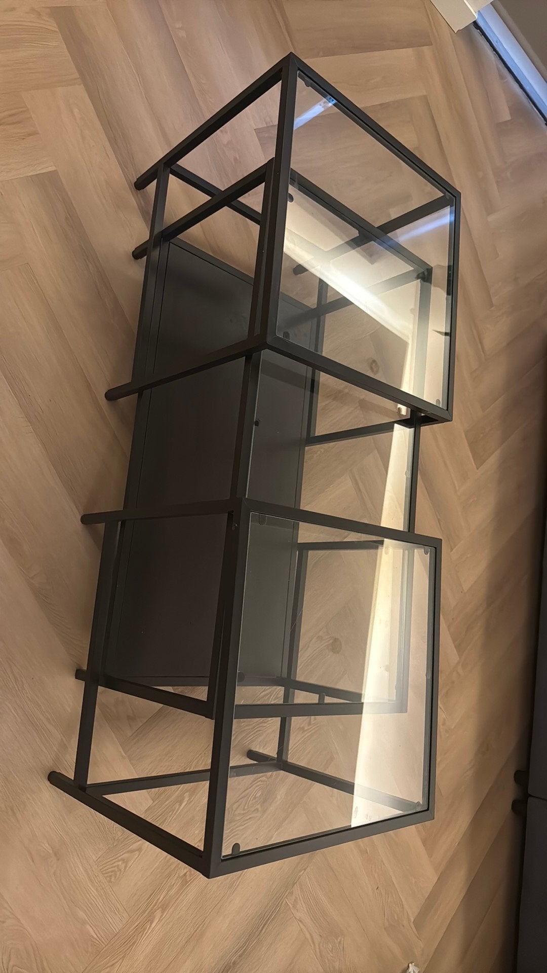 Zwarte salontafel set met 2 bijzettafels, Huis en Inrichting, Tafels | Salontafels, Ophalen, 50 tot 100 cm, Rond, Nieuw