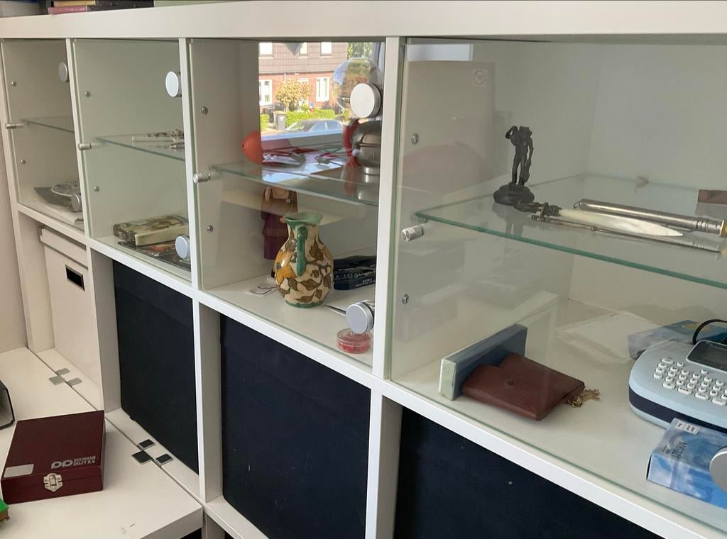 IKEA KALLAX Vitrinedeur Inzet Wit 33x33 cm 4x, Ophalen, Zo goed als nieuw