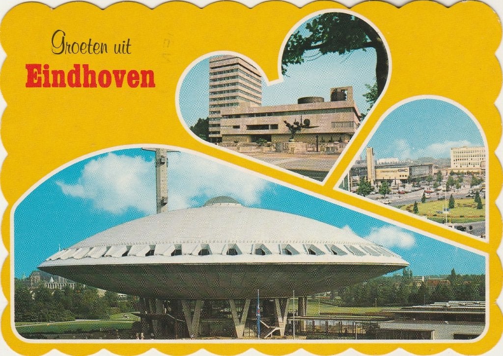 EINDHOVEN Stadhuis Evoluon Centrum Groeten, Verzenden, 1960 tot 1980, Gelopen, Noord-Brabant