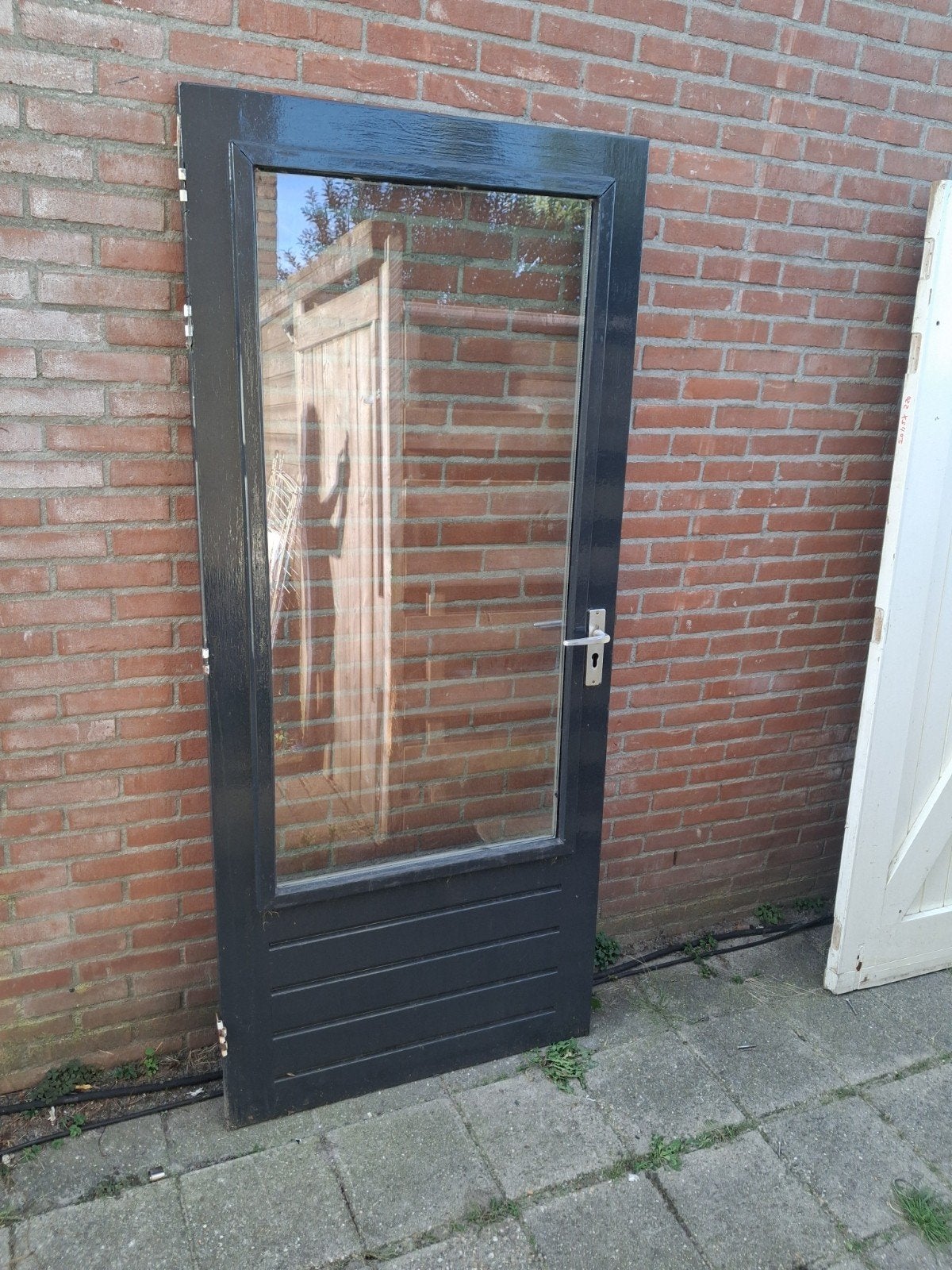 hardhouten achterdeur 88x201.5 dubbelglas borsthoogte 55cm, Doe-het-zelf en Verbouw, Ophalen, 80 tot 100 cm, Buitendeur, 200 tot 215 cm