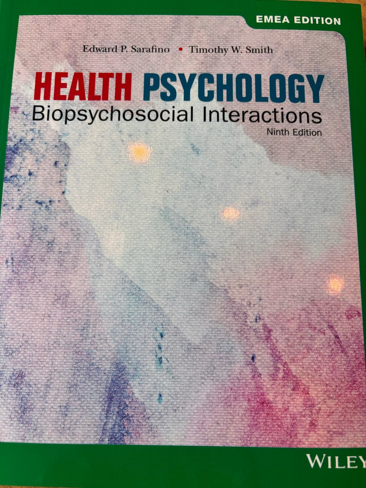 Health Psychology: Biopsychosocial Interactions 9e, Ophalen of Verzenden, Gamma, Nieuw, HBO