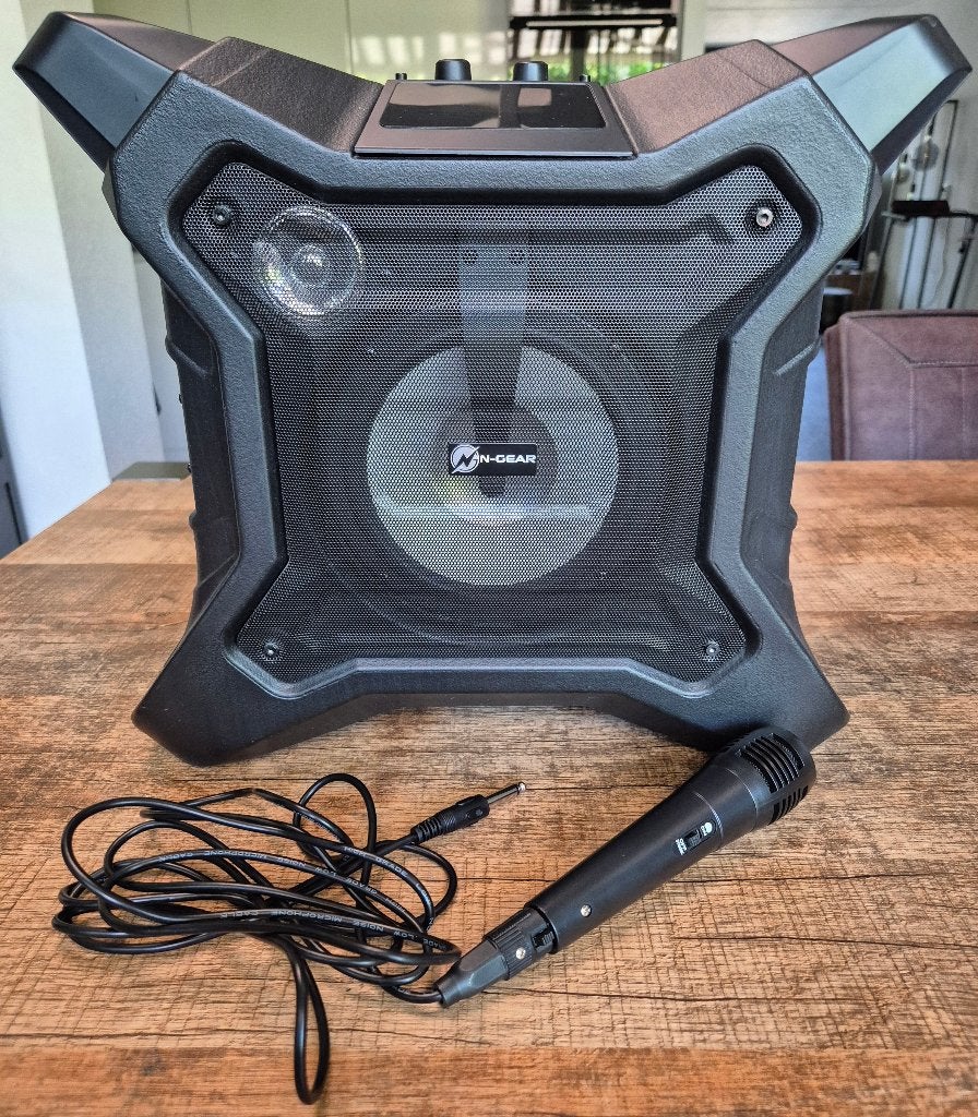 Party Speaker N-GEAR met microfoon en lichteffecten, Overige merken, Party speaker, Ophalen of Verzenden, Zo goed als nieuw