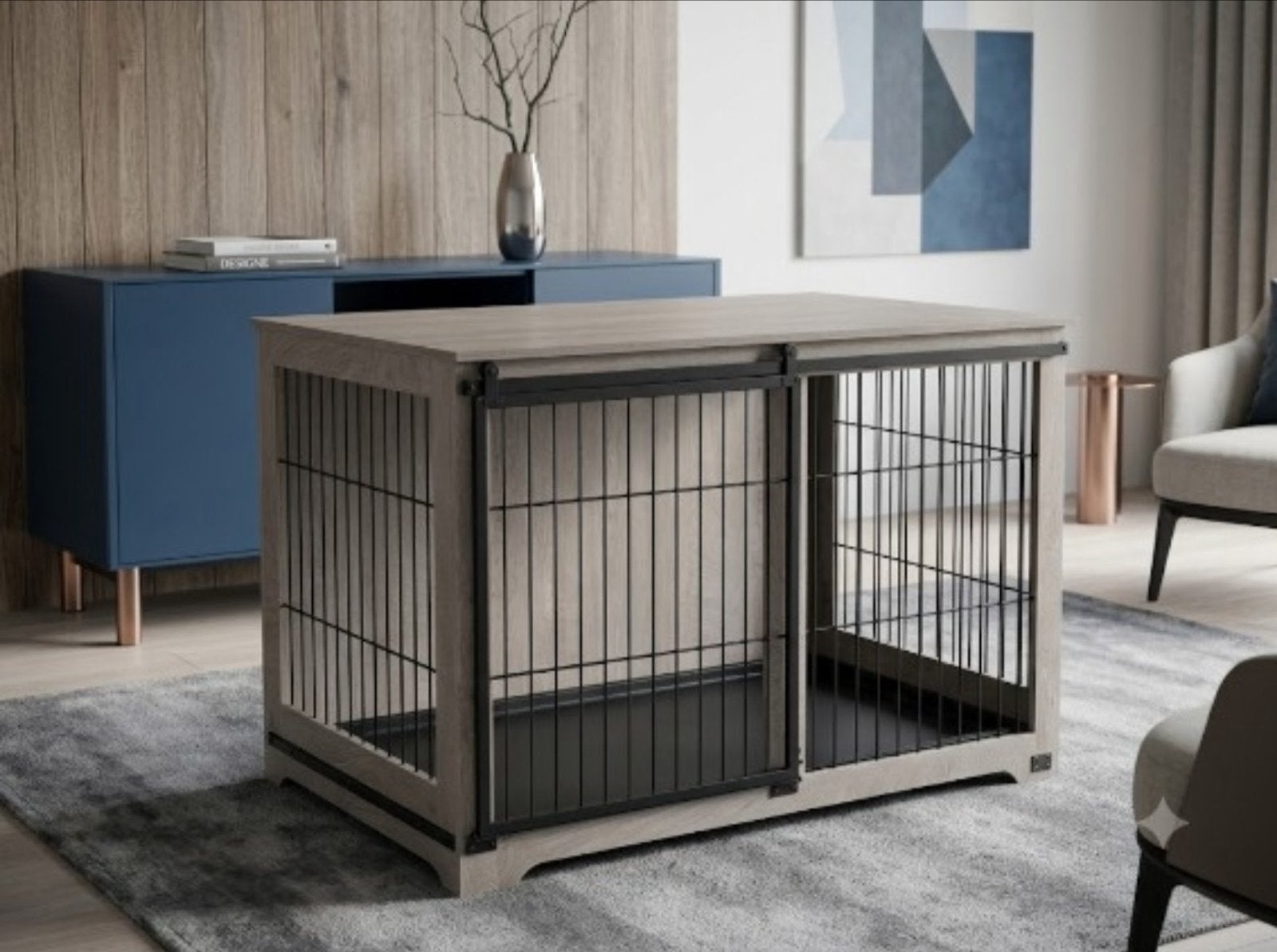 Prachtige en luxe houten hondenbench (Zo goed als nieuw!), Ophalen, Zo goed als nieuw
