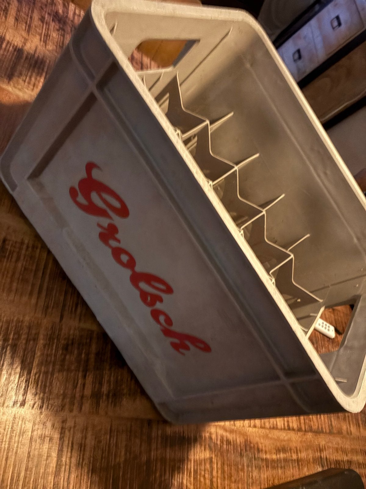 Grolsch bierkrat - Vintage krat voor 20 halve liters, Ophalen, Gebruikt, Gebruiksvoorwerp