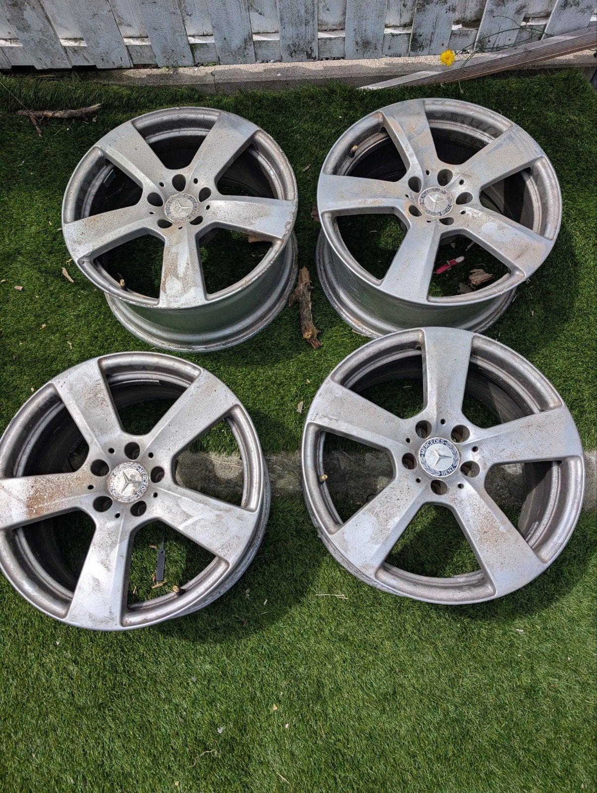 Originele Mercedes-Benz 18-inch 5-spaaks velgen, Auto-onderdelen, Banden en Velgen, Ophalen, 18 inch, Gebruikt, Velg(en)
