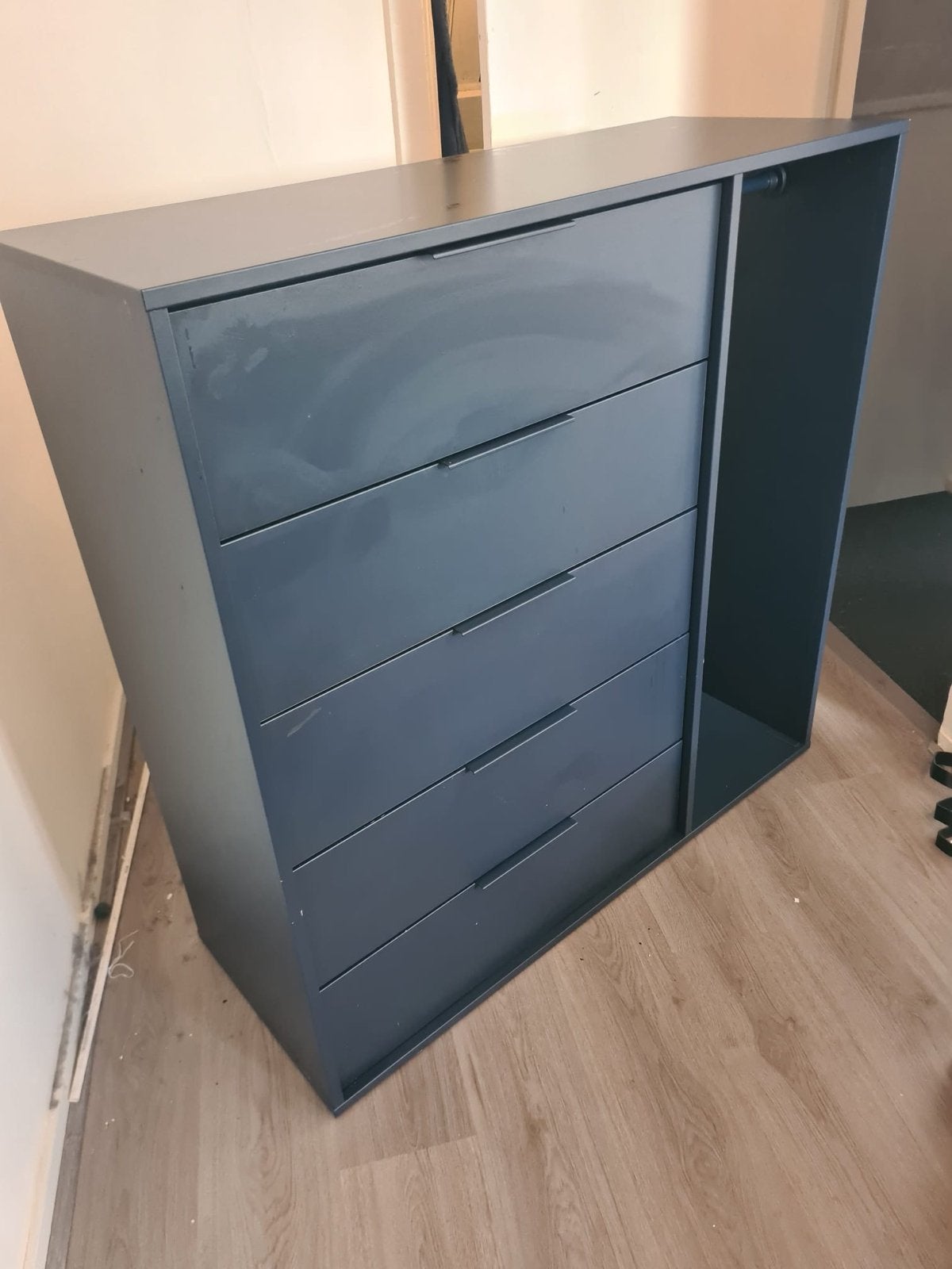 IKEA NORDMELA ladekast donkerblauw, Ophalen, Overige materialen, Gebruikt, 100 tot 150 cm