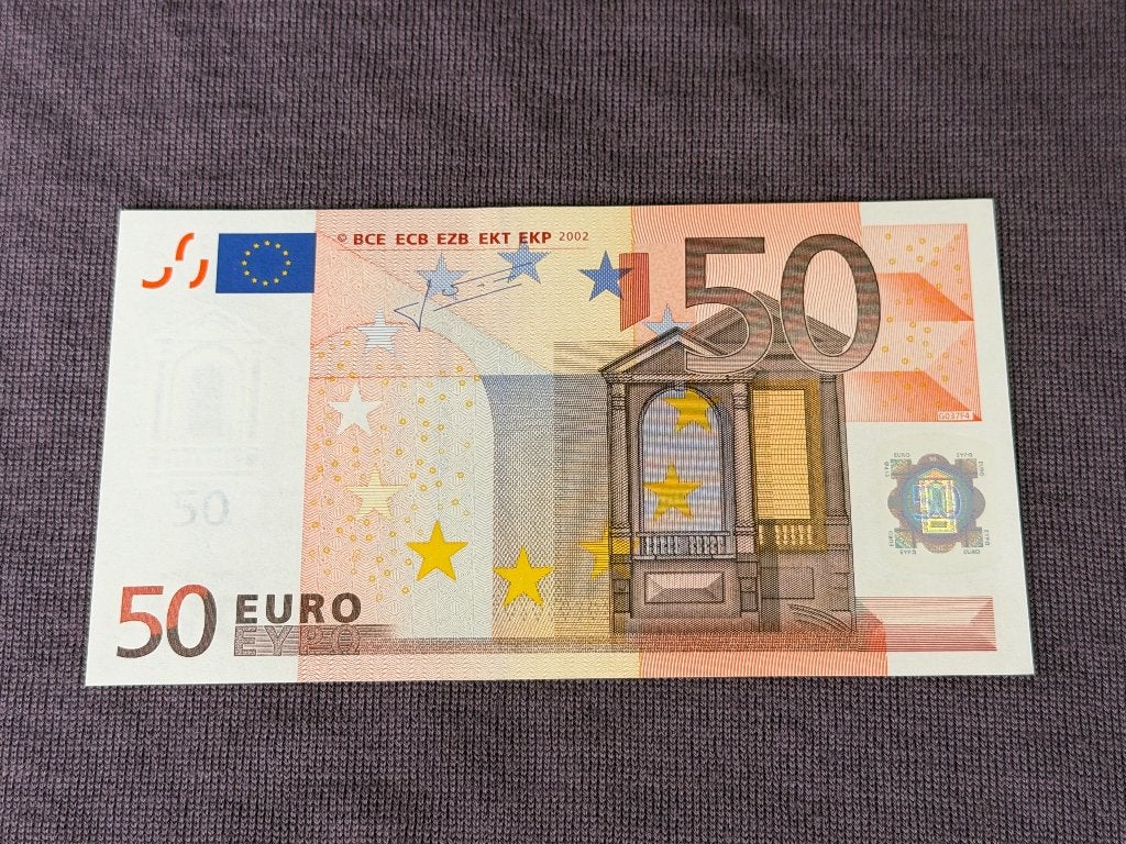 50 Euro Biljet 2002 | UNC | Duitsland X-Serie | Trichet, Postzegels en Munten, Ophalen, Duitsland, 50 euro, Los biljet