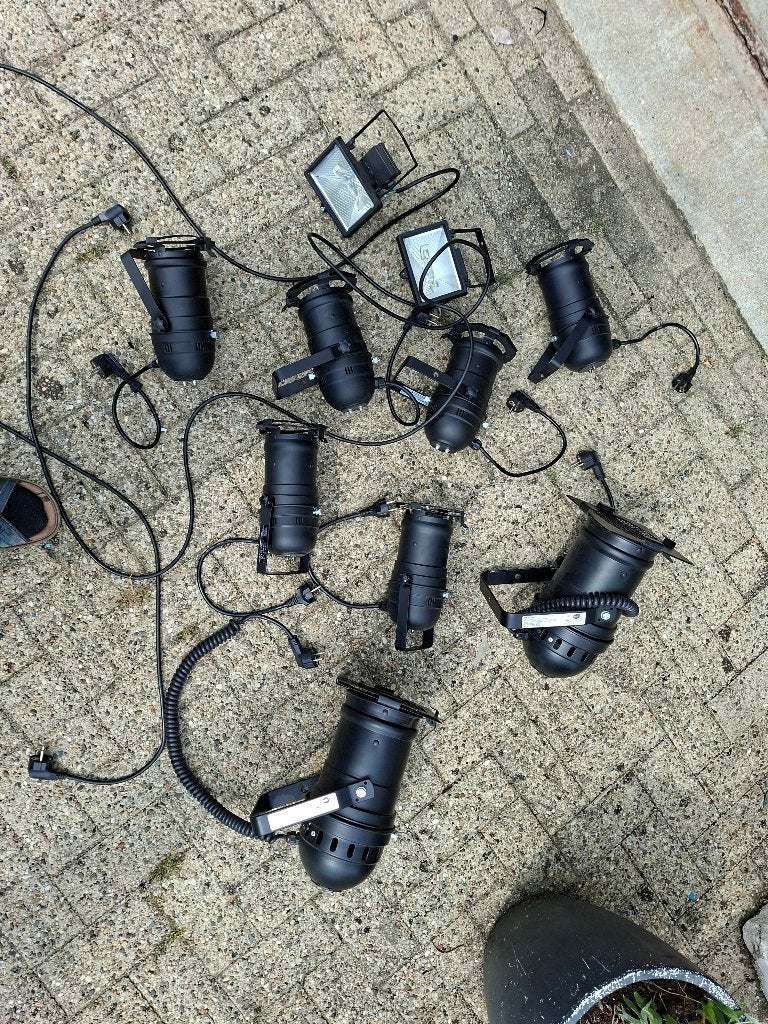 studiolamp 8x en 2 breed verstraler met led zwart, Ophalen of Verzenden, Zo goed als nieuw