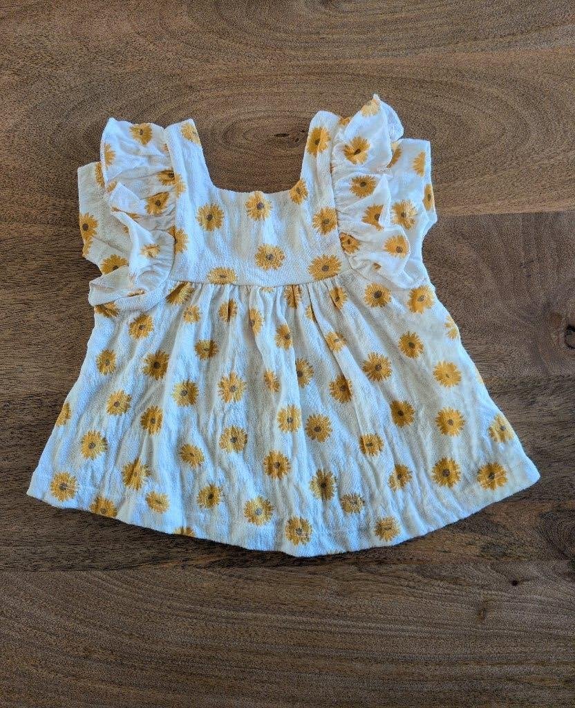 Katoenen Zara zomerjurkje met zonnebloemen – maat 80, Meisje, Jurkje of Rokje, Ophalen of Verzenden, Zo goed als nieuw