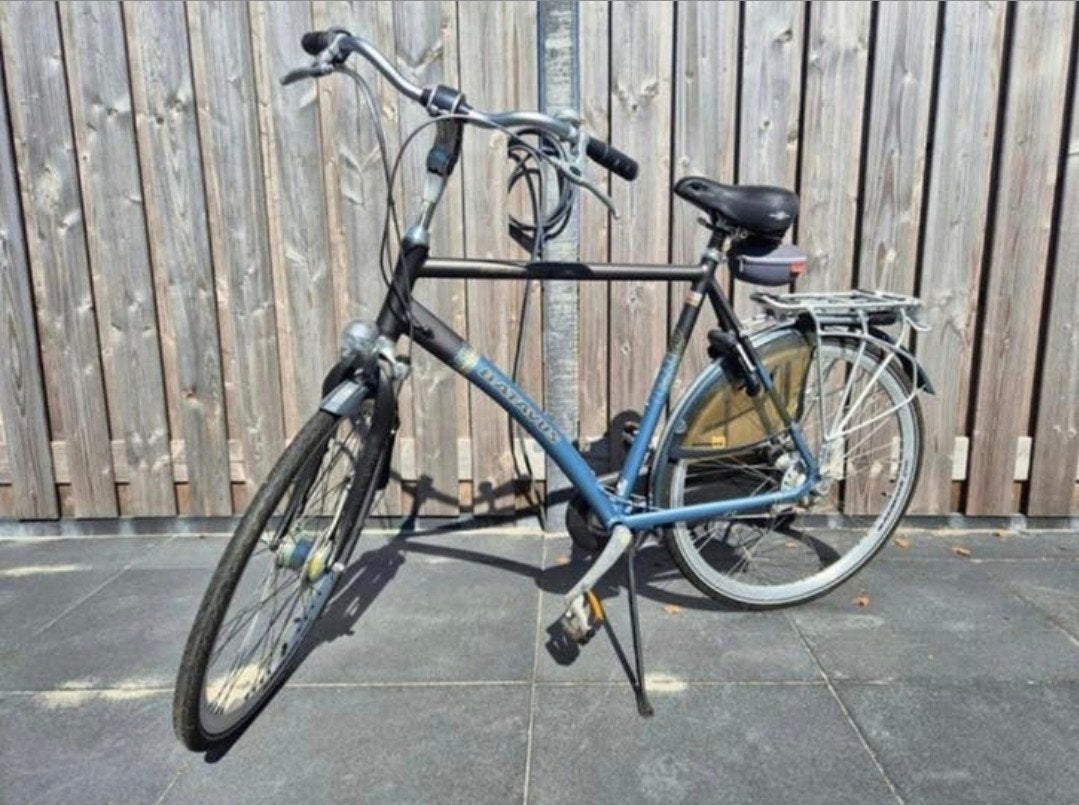 Batavus Staccato herenfiets - Blauw/Grijs - 7 versnellingen, Ophalen, Zo goed als nieuw, Batavus, Versnellingen