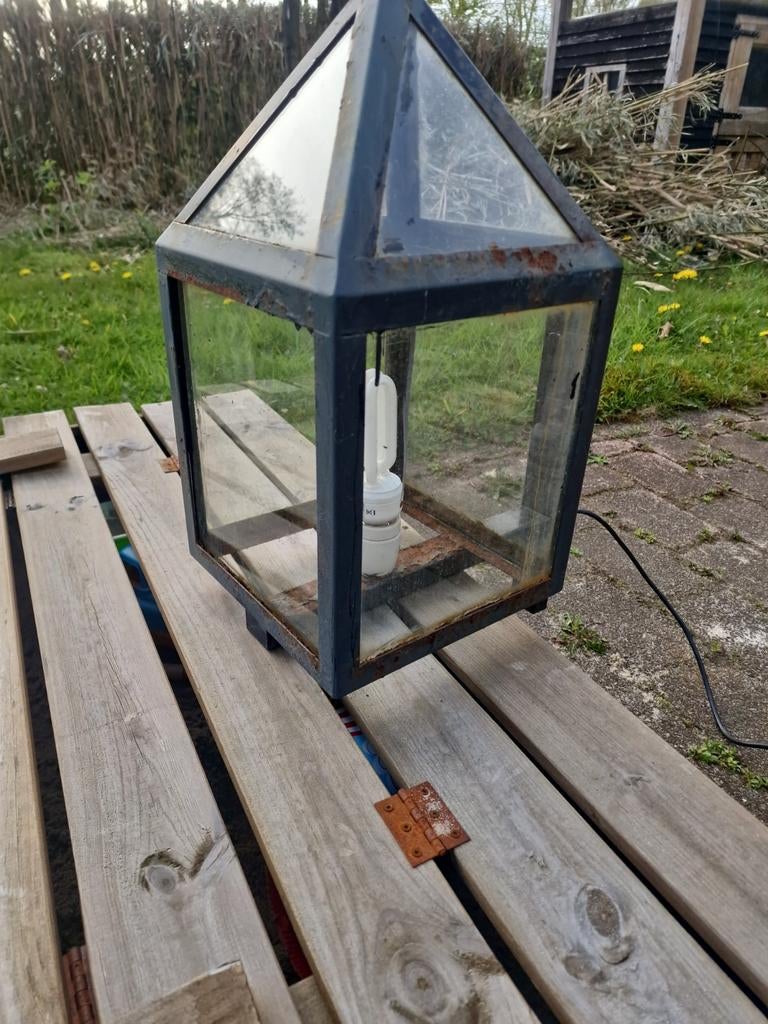 Buitenlamp lantaarn van gietijzer, Ophalen, Gebruikt, Netvoeding, 50 tot 250 watt