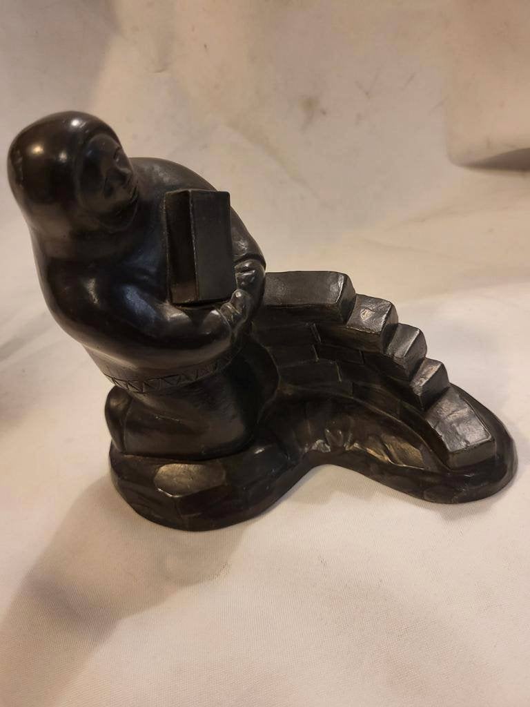 Vintage Aardvark Eskimobeeldje 1972, Minder dan 20 cm, Ophalen of Verzenden, Zwart, Beeld