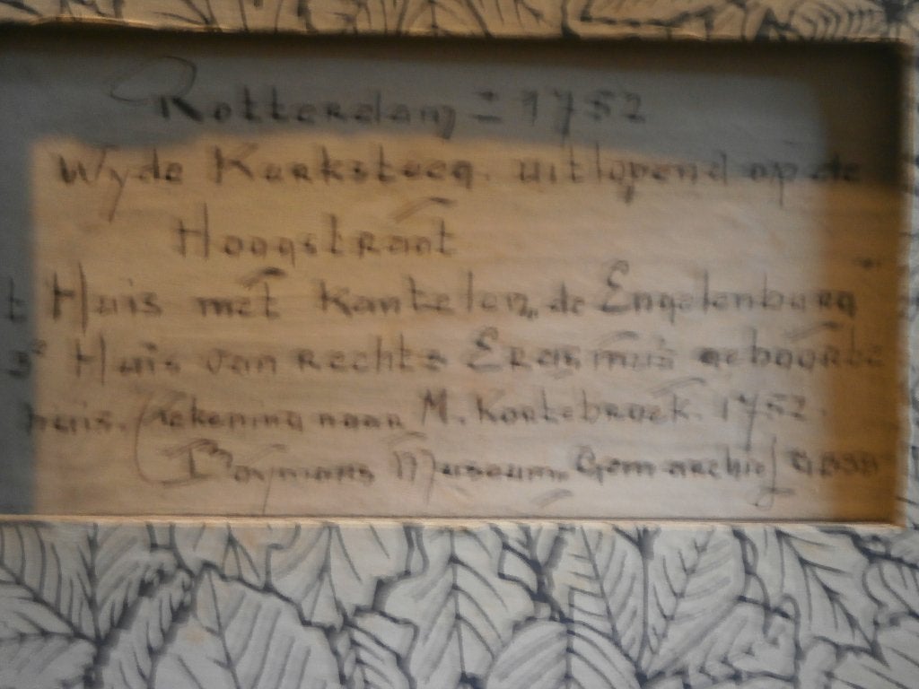 Oude tekening v/d wijde Kerksteeg Rotterdam, Antiek en Kunst, Ophalen of Verzenden