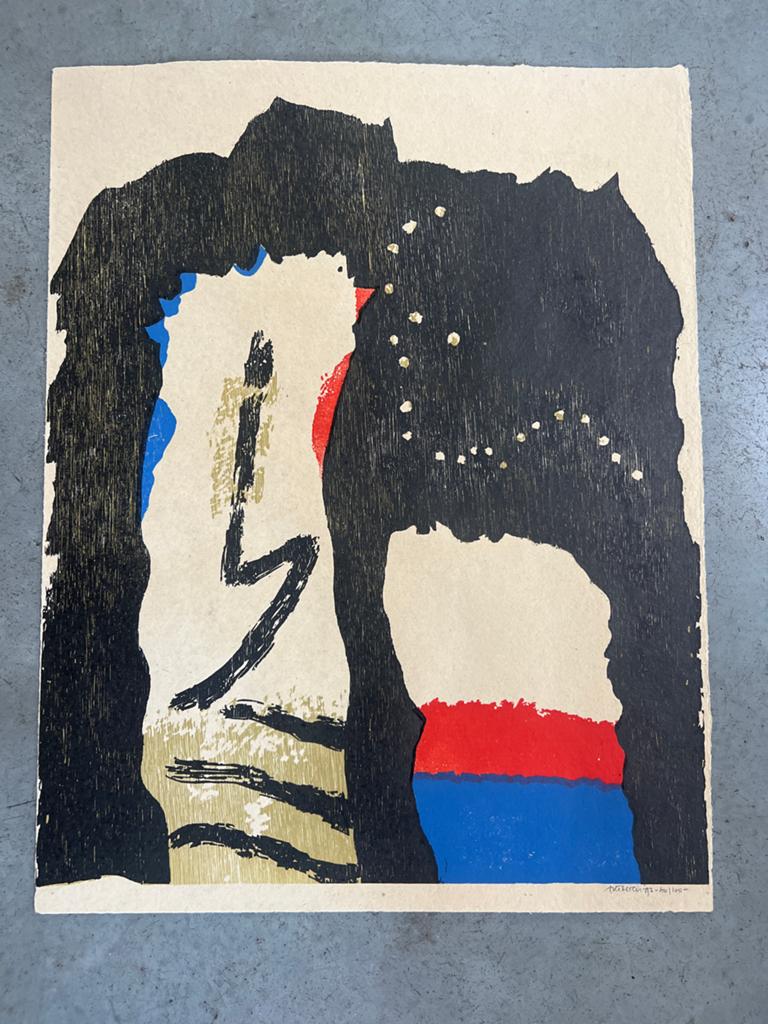 Houtsnede Jef Diederen perfecte staat zachte prijs, Antiek en Kunst, Ophalen of Verzenden