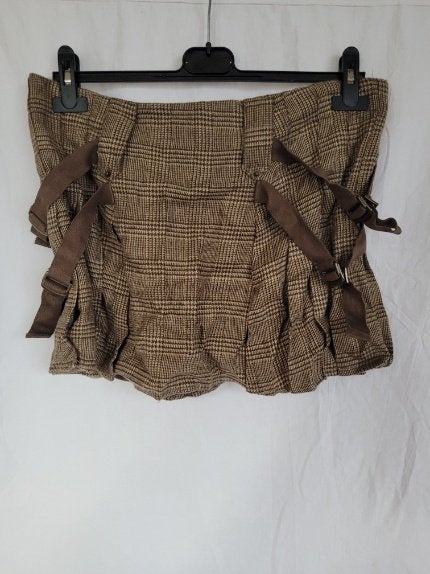 Stoere bruin geruite rok mt L 35% wol merk Yaya, Kleding | Dames, Bruin, ., Maat 42/44 (L), Ophalen of Verzenden