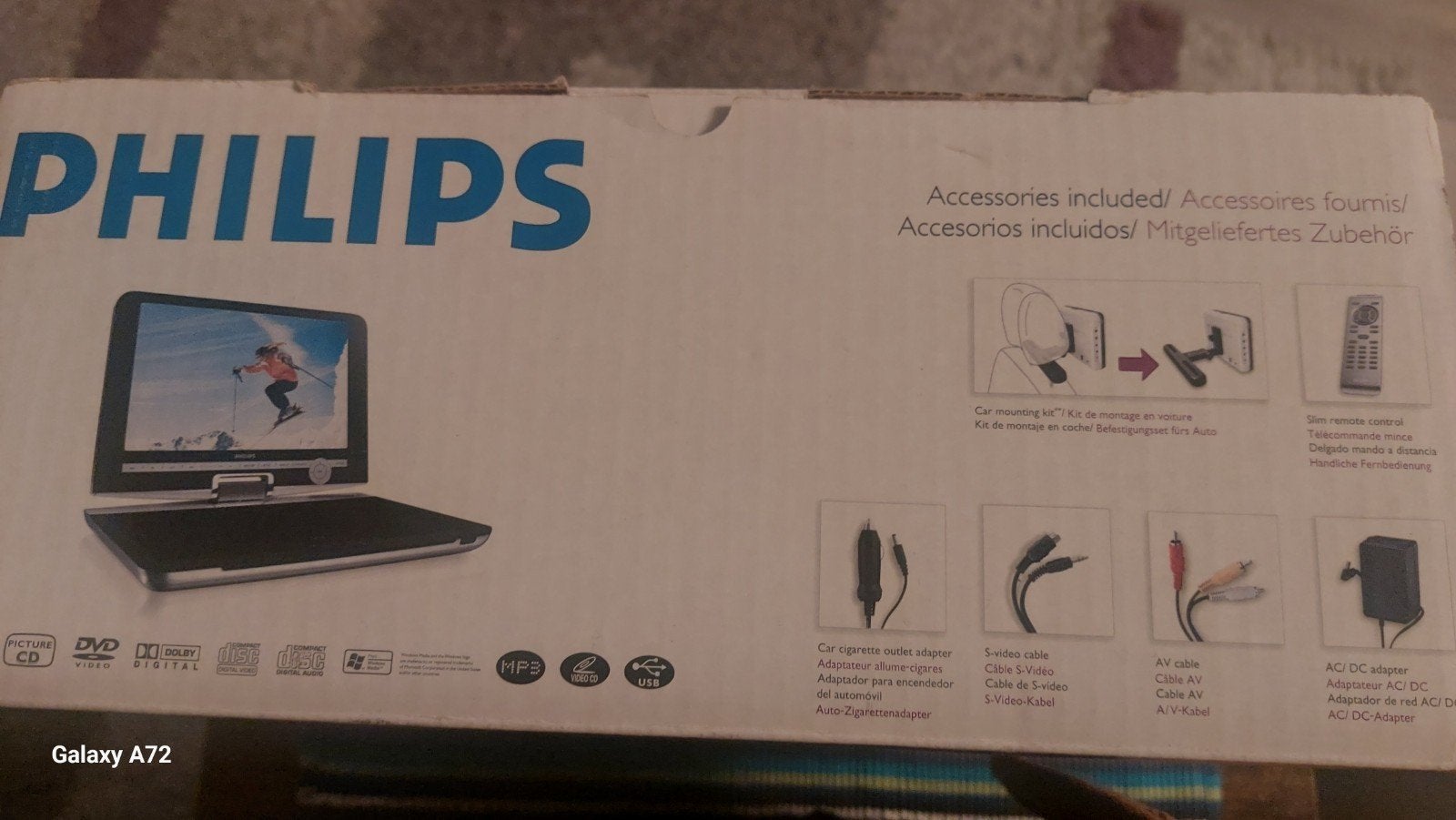 Philips Draagbare DVD-speler met accessoires, Audio, Tv en Foto, Dvd-spelers, Dvd-speler, Philips, Draagbaar, Ophalen of Verzenden