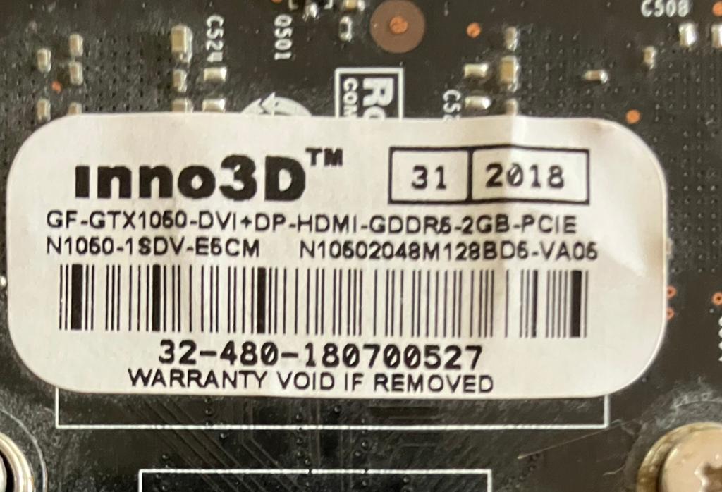 Nvidia Inno3D GeForce GTX 1050 2GB Grafische Kaart, Computers en Software, Videokaarten, PCI-Express 3, Gebruikt, HDMI, Ophalen of Verzenden