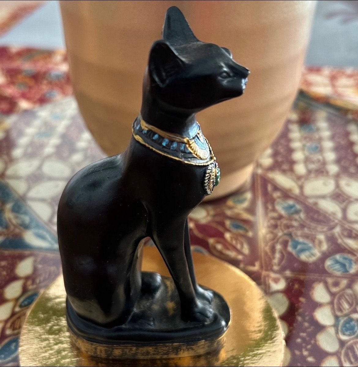 Egyptische kat god beeldje - Bastet souvenir uit Egypte, Ophalen of Verzenden, Zo goed als nieuw, Dier