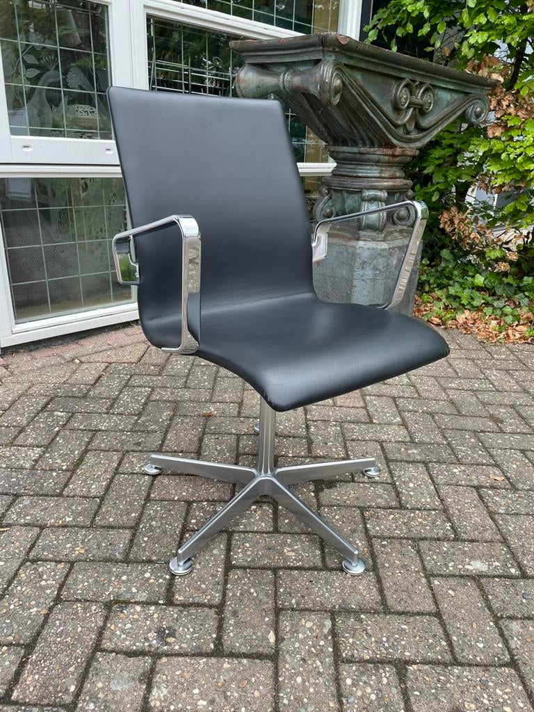 Fritz Hansen Oxford chair, zwart leder uitgevoerd, Ophalen, Zwart, ?, Leer