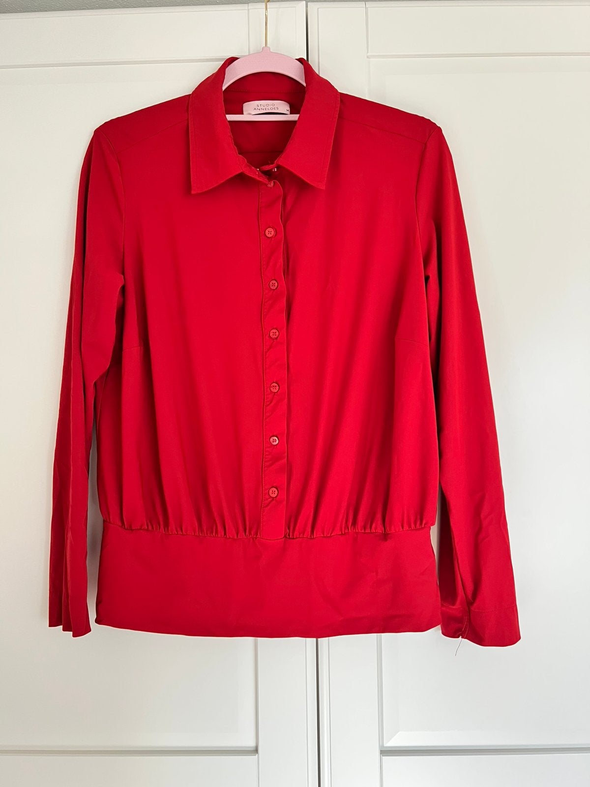 Studio anneloes lenne blouse M dark red travelstof, Maat 38/40 (M), Ophalen of Verzenden, Zo goed als nieuw, X