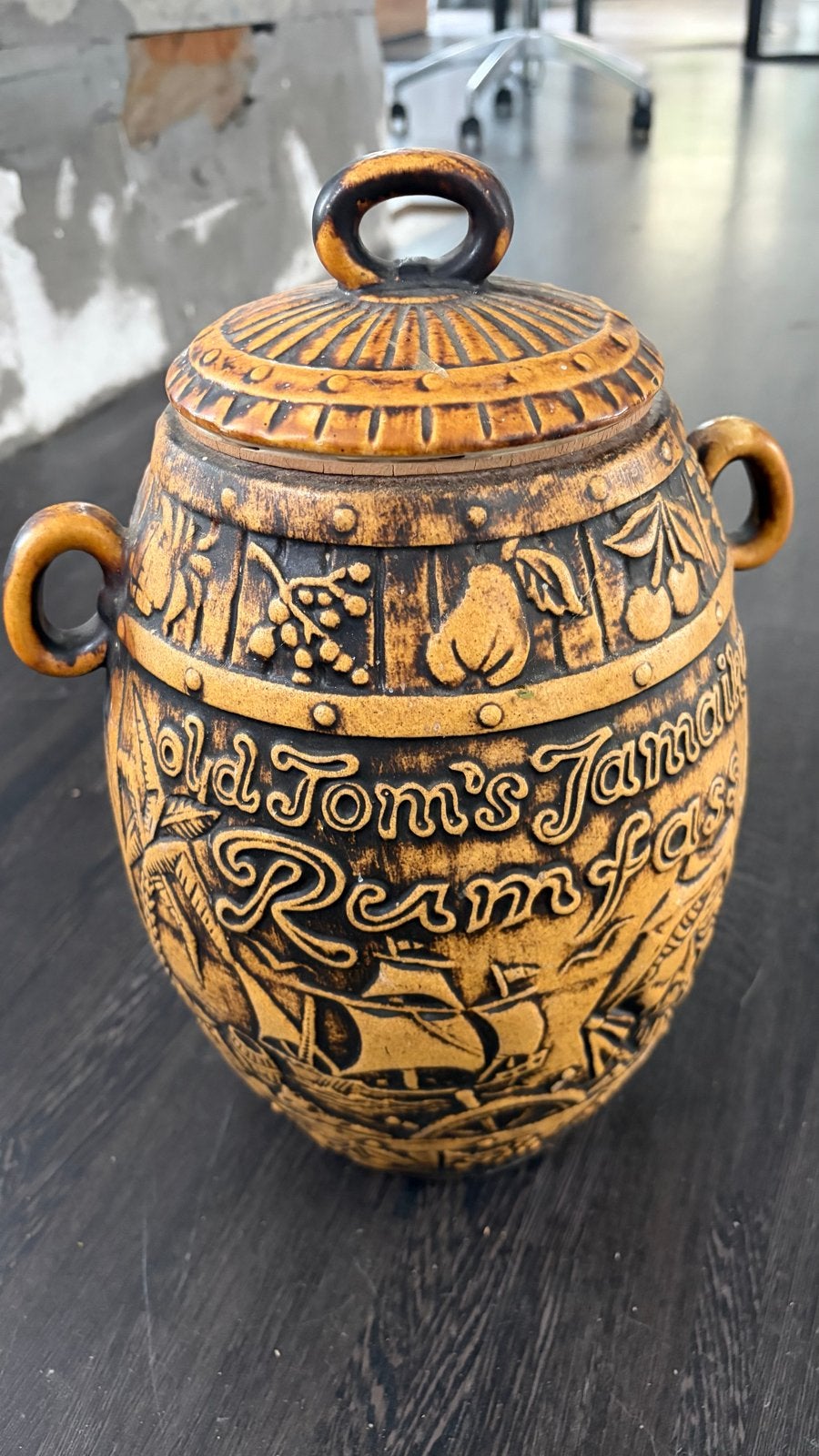 Vintage 'Old Tom's Jamaica Rumtopf' Keramische Pot, Ophalen of Verzenden