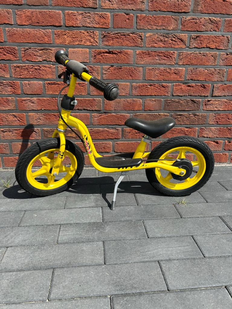 Puky loopfiets geel met handrem, Ophalen, Gebruikt, Velgrem, 16 tot 20 inch