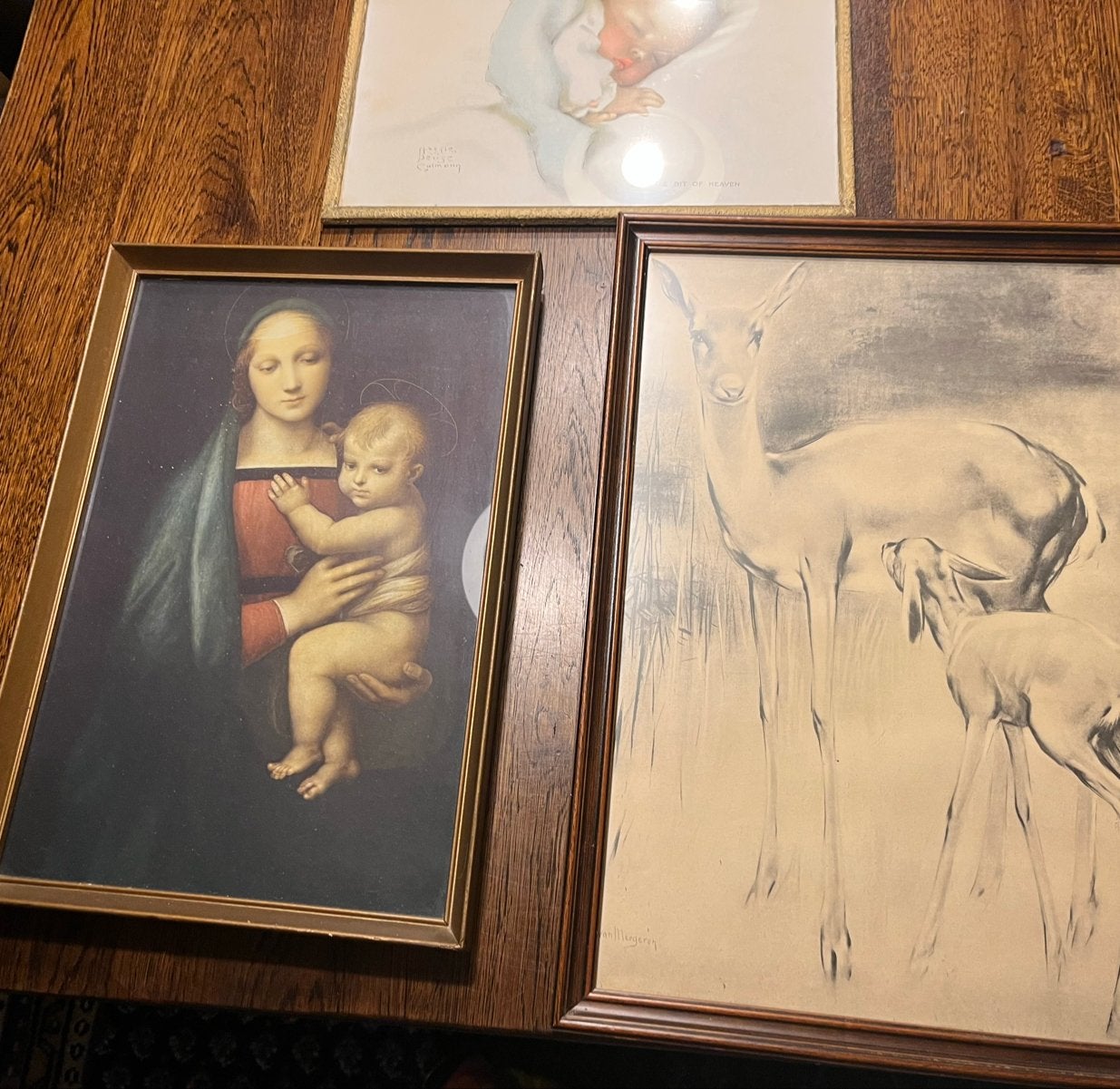 Klassiek schilderij van Madonna met kind, Ophalen, Doek, Portret of Personen, Olieverf