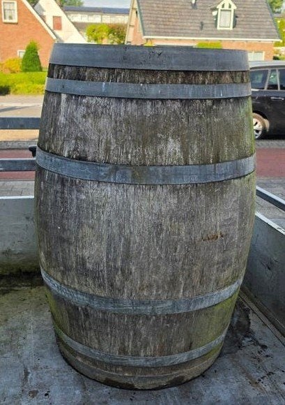 Mooi eikenhouten wijnvat 200 liter, Ophalen, Gebruikt, Bruin, Hout