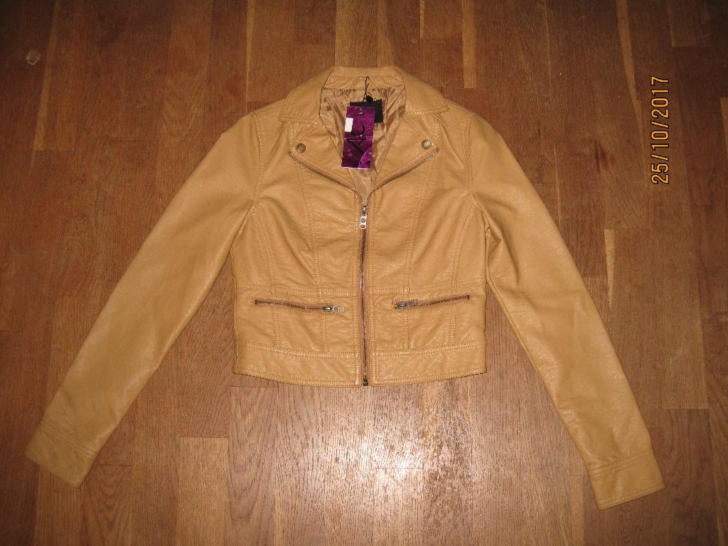 ***NIEUW*** Ann Christine nepleren camelkleurige jas maat XS, Bruin, Nieuw, Ophalen of Verzenden, Ann Christine