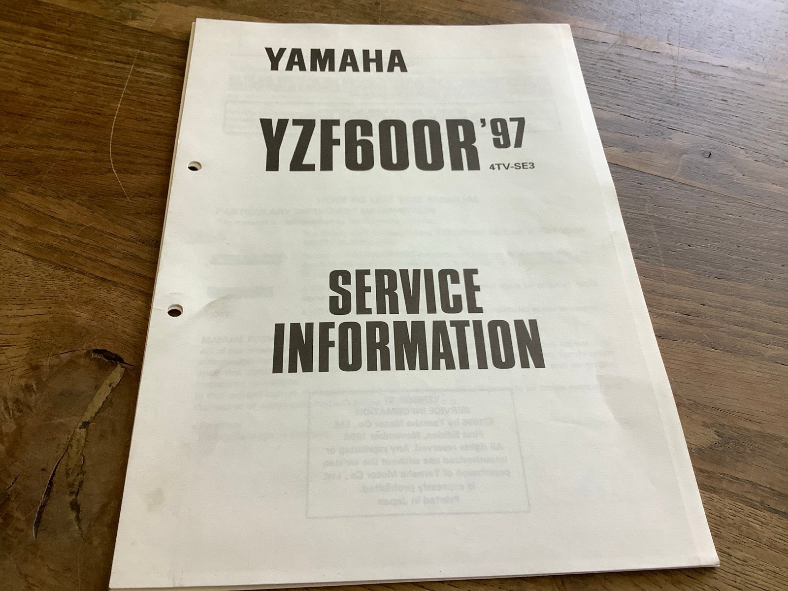 Yamaha YZF600R '97 Service Informatie Handleiding.  (102), Verzenden, Yamaha