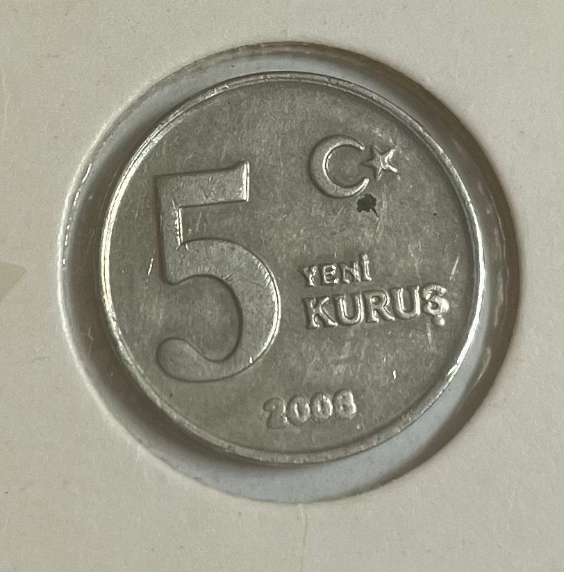 5 kurus Turkije 2006, Ophalen of Verzenden, Overige landen