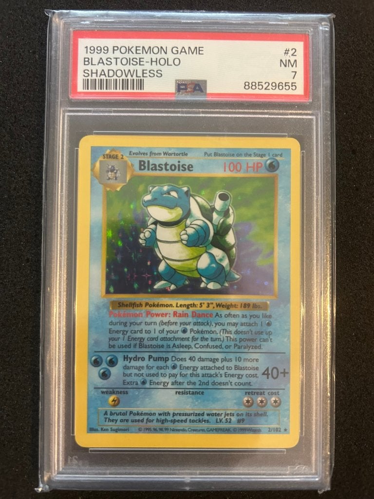 2/102 blastoise shadowless psa 7, Ophalen of Verzenden, Zo goed als nieuw