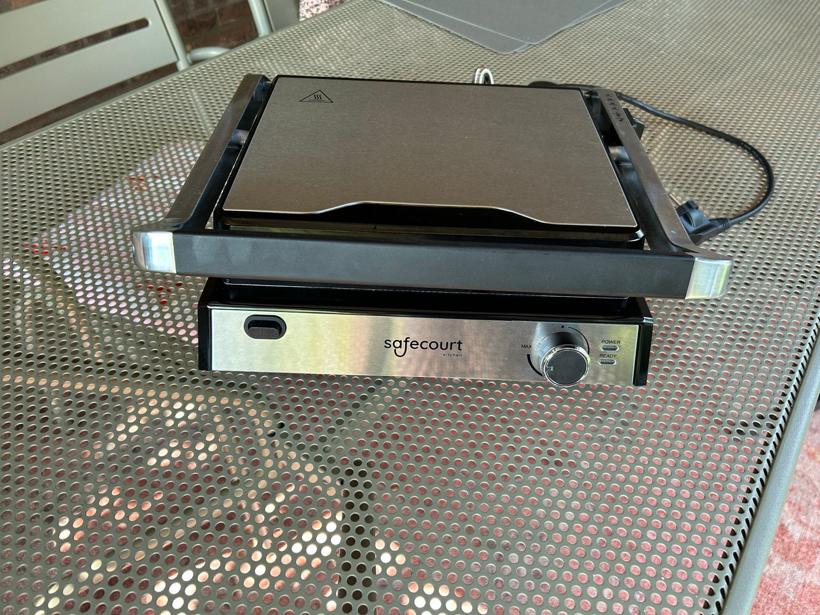 SafeCourt CG100 Tafelgrill / Contactgrill - Zo goed als nieu, Witgoed en Apparatuur, Grillplaten, Ophalen of Verzenden, Zo goed als nieuw