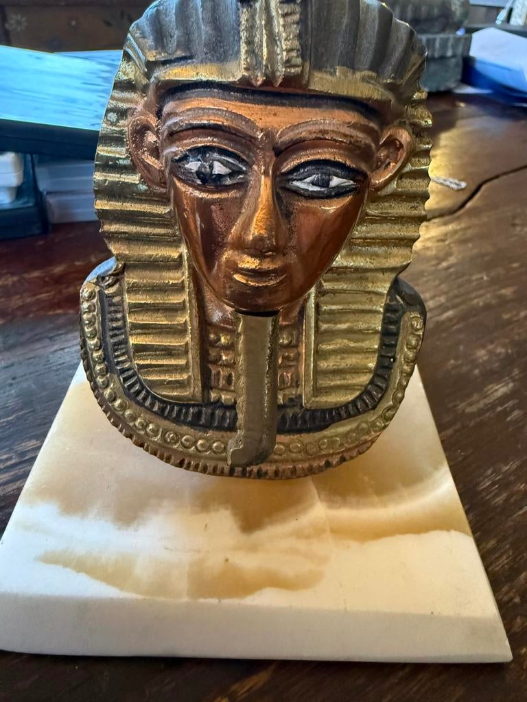 Zwaar beeld sculptuur Toetanchamon farao Egypte marmer, Antiek en Kunst, Kunst | Niet-Westerse kunst, Ophalen of Verzenden