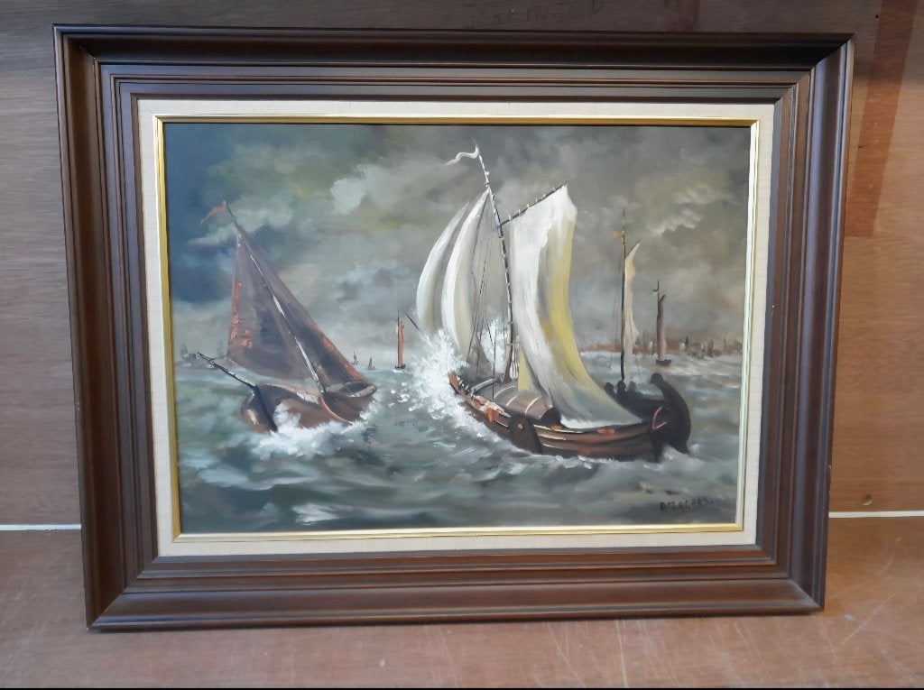 Schilderij zee / schepen, Maritiem / water, Overige ondergronden, Ophalen of Verzenden, Klassiek